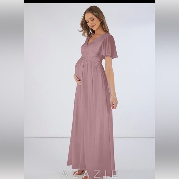 Azazie Verna Maternity Bridesmaid Dress Dusty Rose - Picture 3 of 6
